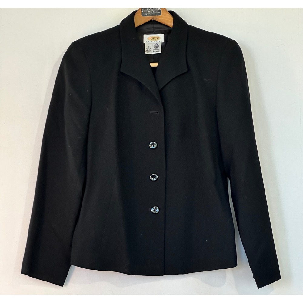 Talbots Blazer Wool Womens 8 P Black Business Office